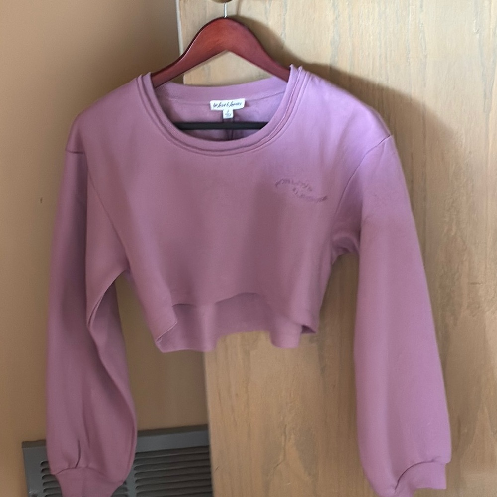 Lavender Cropped Sweatshirt for love and lemons - Picture 2 of 8